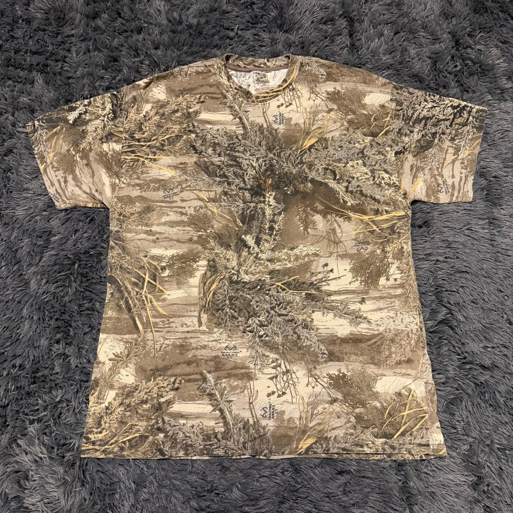 Realtree Max-1 XT Camo T-Shirt Mens XL Hunting Fishing Short Sleeve Brown Tee